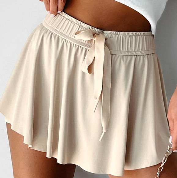 Harmony In Nature Pants - Limitless Motion Active Skort - Beige
